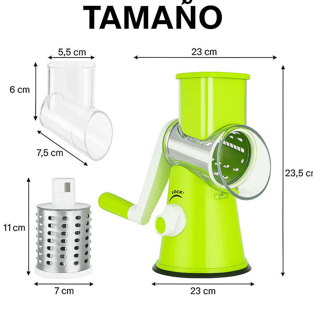 CORTEMIX™ - Corta patatas, queso y verduras en tiempo record. Incluye 3 cabezales. (+ Envío GRATIS) *Lavado ultra-fácil. *Oferta única navidad pasa tiempo en familia