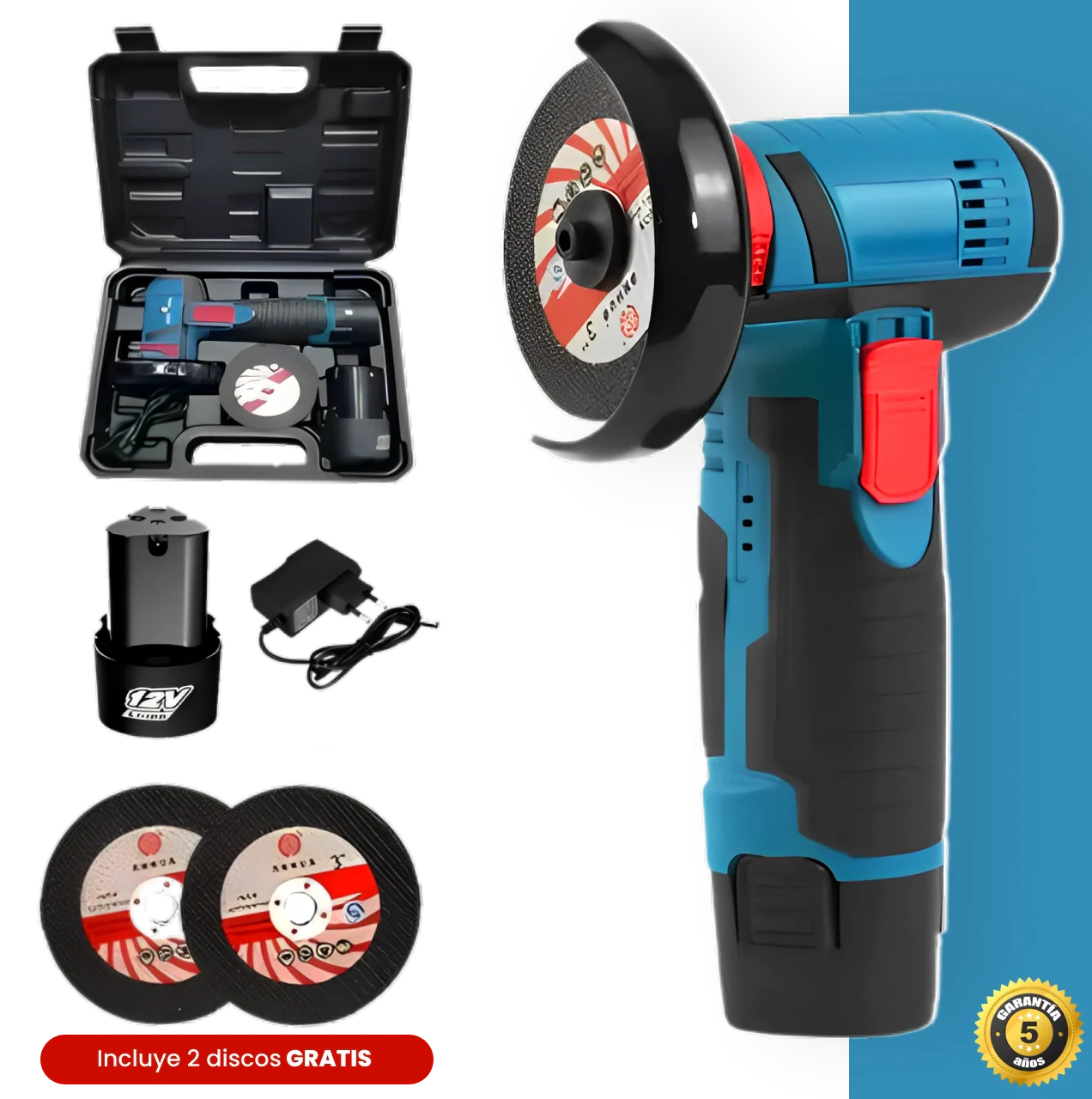 SpinCut™ - Amoladora Angular Profesional Inalámbrica Recargable