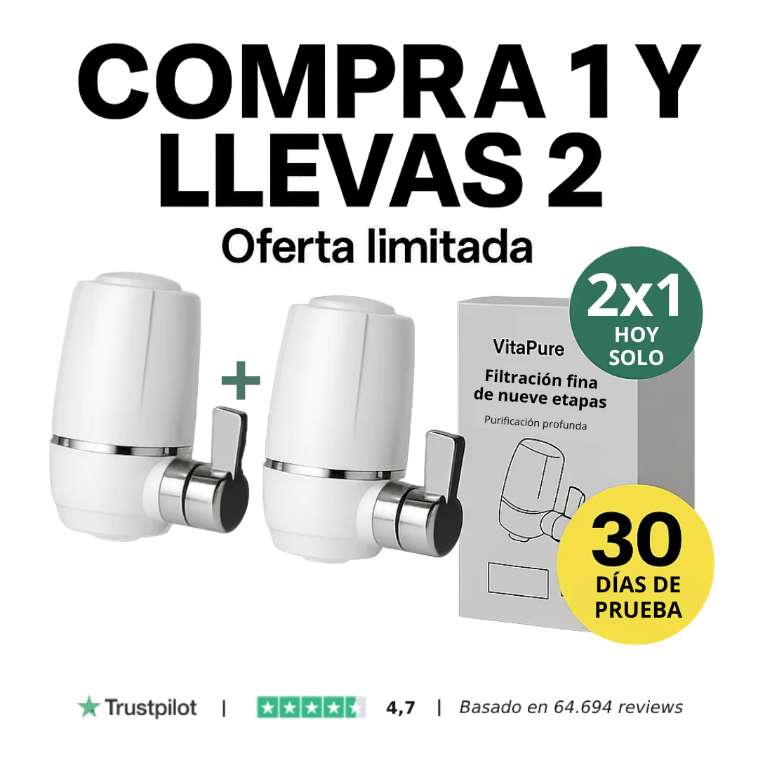 1 + 1 GRATIS | PURIFY™ - Elimina los agentes contaminante del agua al 99,97%. (*Instalación fácil y universal).