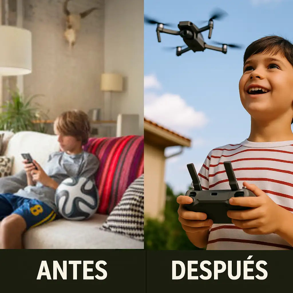 COMPRAS 1 Y TE LLEVAS OTRO GRATIS - Pack FAMILIAR Dron SkyMemories™ | Convierte momentos familiares en recuerdos inolvidables con Envío GRATIS. *(Doble cámara 4K + 2 baterías + Maletín incluido)