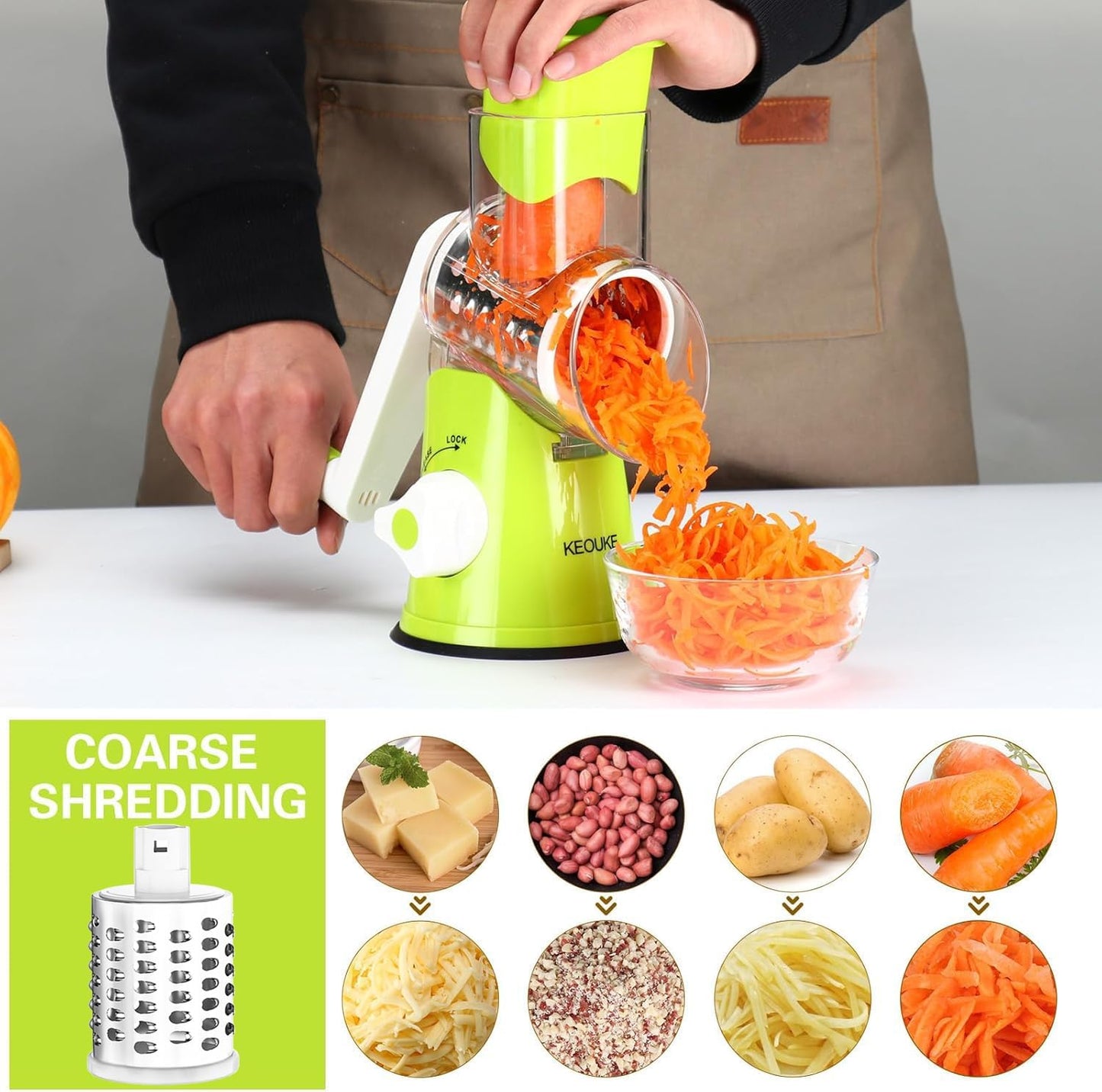 CORTEMIX™ - Corta patatas, queso y verduras en tiempo record. Incluye 3 cabezales. (+ Envío GRATIS) *Lavado ultra-fácil. *Oferta única navidad pasa tiempo en familia