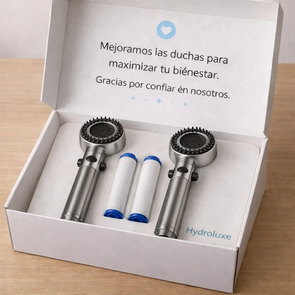 2 x HYDROLUXE ORIGINAL™ - La única ducha que elimina la piel seca y la caida del cabello al 100% gracias a su filtro de 14 capas  (Incluye dos filtros GRATIS) a.p