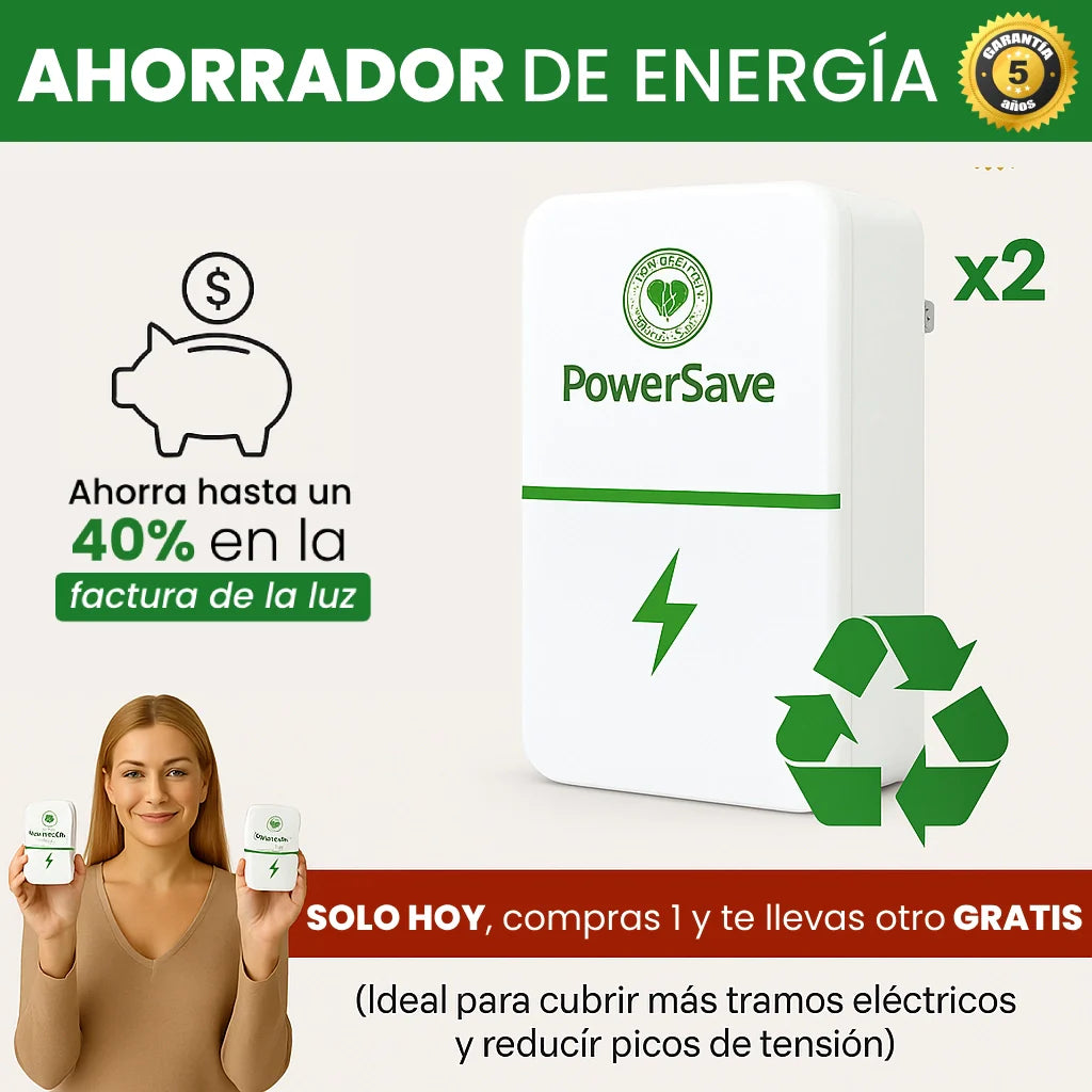 1 +1 GRATIS | PowerSAVE™ - Elimina los picos de tensión y ahorra en la factura de la luz. *No tienes que hacer mantenimiento. 5