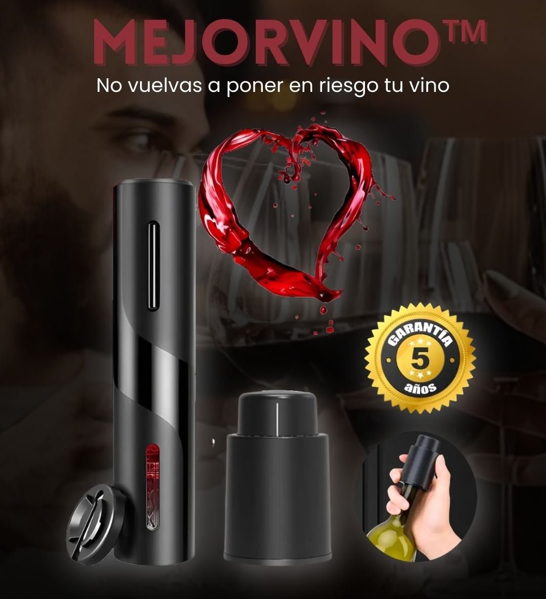 MEJORVINO™ - La única forma de evitar que un corcho viejo arruine tu mejor recuerdo, tu mejor vino. (Hoy Incluye el pack completo).