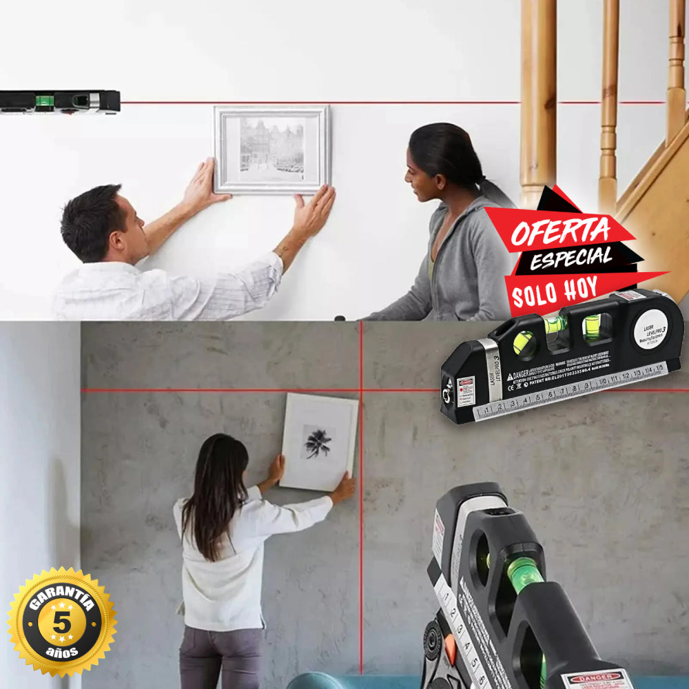 Level PRO™ 4 en 1 - Divide el esfuerzo de tu trabajo entre 4. (Mide, nivela, puntea y aplica laser para medidas difíciles) 2