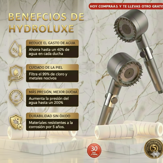 1 +1 GRATIS | HYDROLUXE™ - La única ducha con filtro de 14 capas que elimina las toxinas del agua  para mejorar tu piel y cabello (Incluye dos filtros GRATIS)