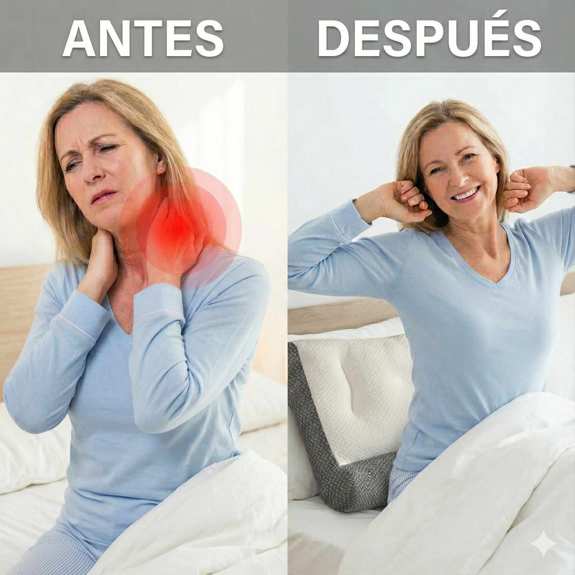 1+1 GRATIS | CONFORTSLEEP™ - La única almohada viscoelástica del mercado con soporte para la curvatura del cuello. (Incluye fundas GRATIS + 30 noches de prueba)