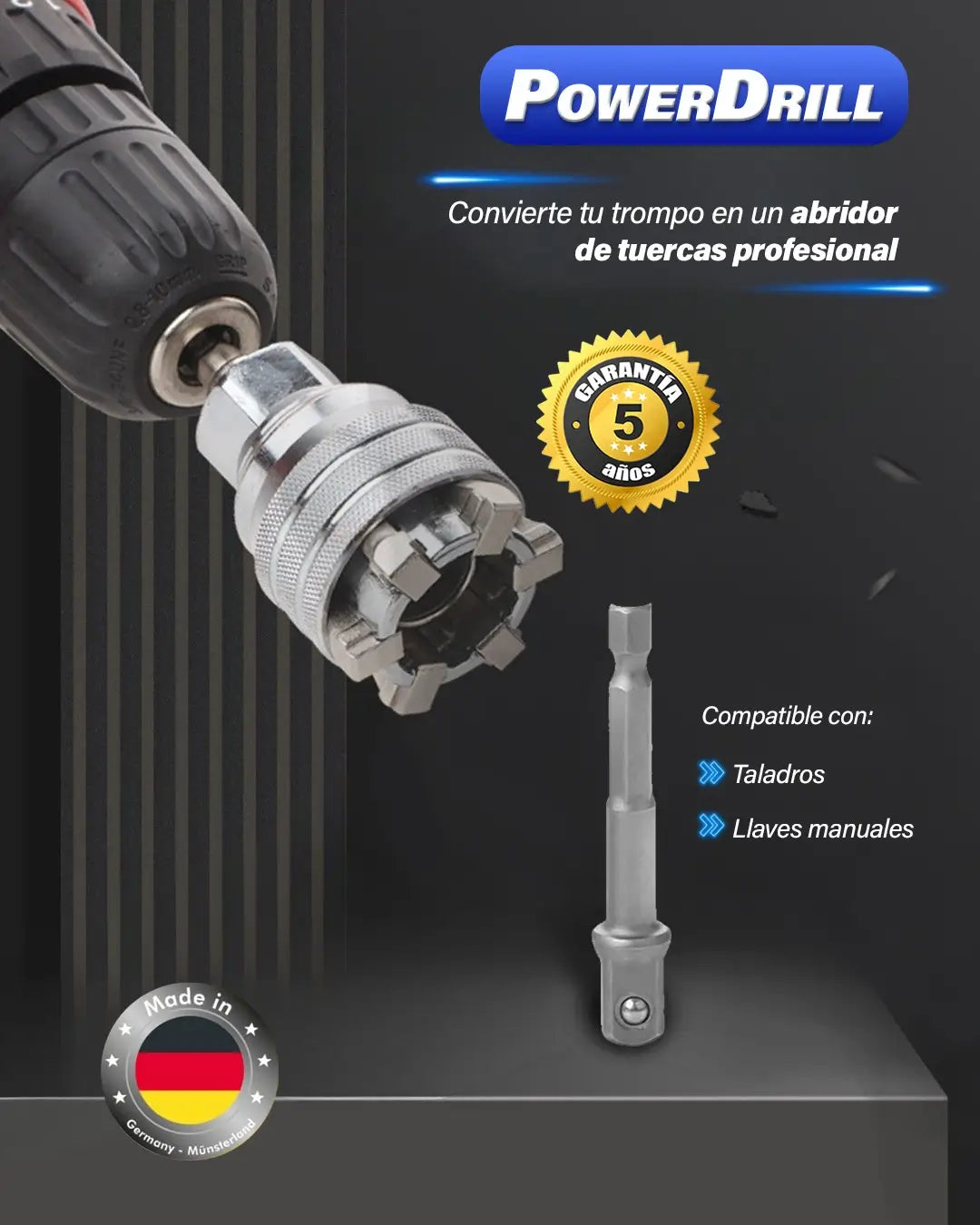 POWERDRILL™ - Convierte tu taladro en una herramienta imparable de abrir tuercas 9