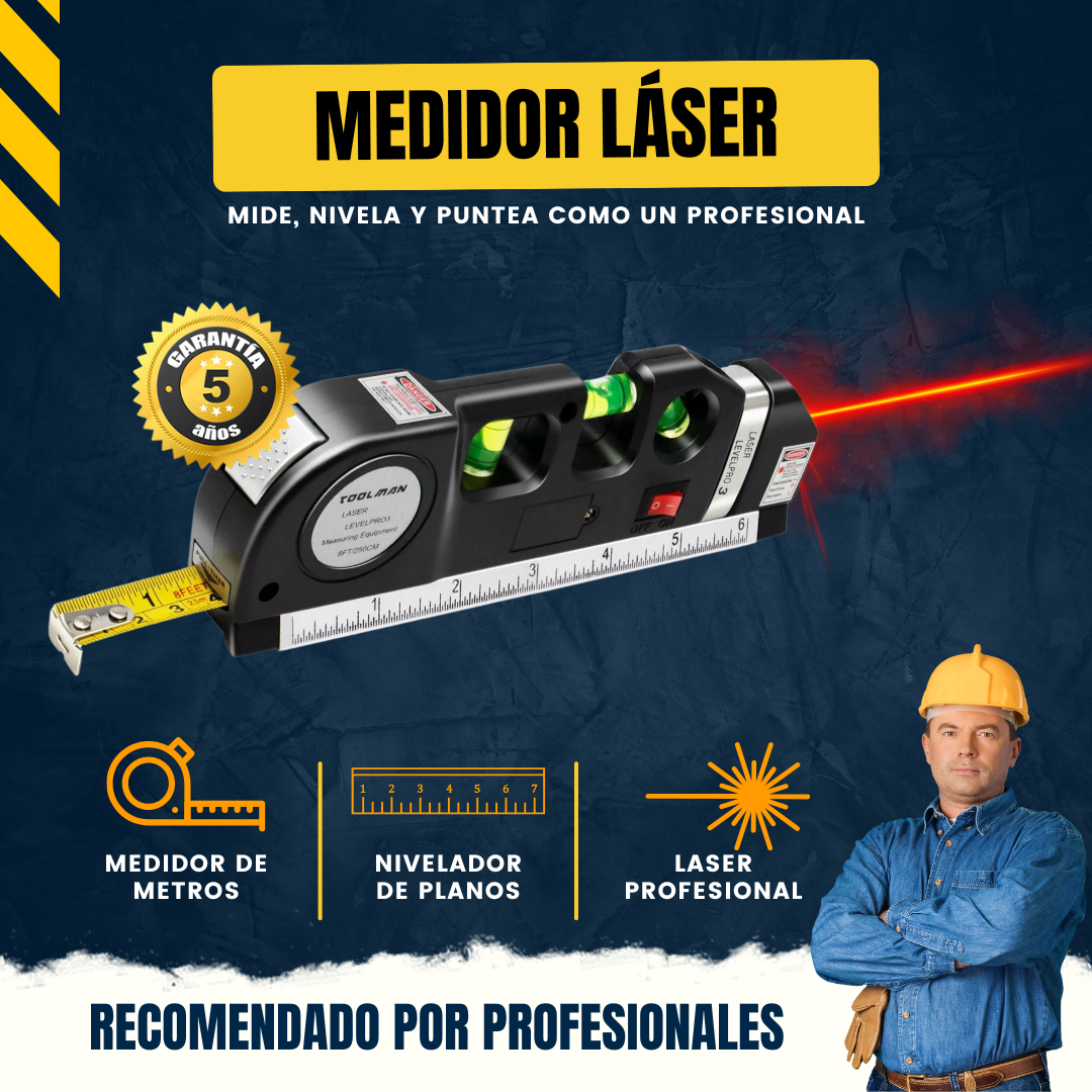Level PRO™ 4 en 1 - Divide el esfuerzo de tu trabajo entre 4. (Mide, nivela, puntea y aplica laser para medidas difíciles) 3