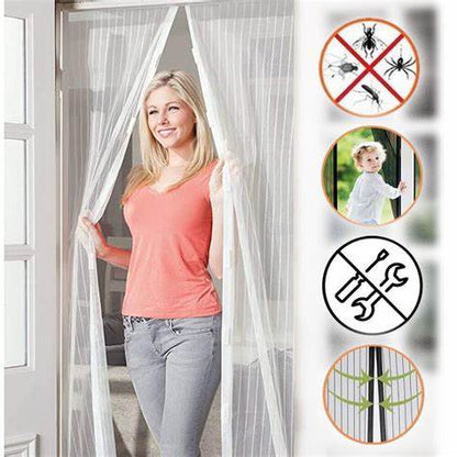 MagneticPRO ORIGINAL™ - La novedosa puerta magnética de cierre automático que mantiene tu casa libre de las peligrosas avispas (Tamaño UNIVERSAL 1m x 2m, apto para cualquier superficie)