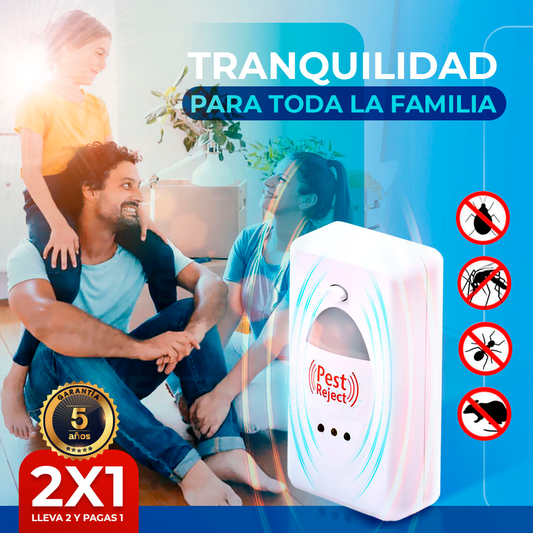 1 + 1 GRATIS | PestReject 3.0™ - La forma más económica de proteger a tu familia de las plagas (Tecnología ULTRASÓNICA que cubre hasta 200m²) con oferta