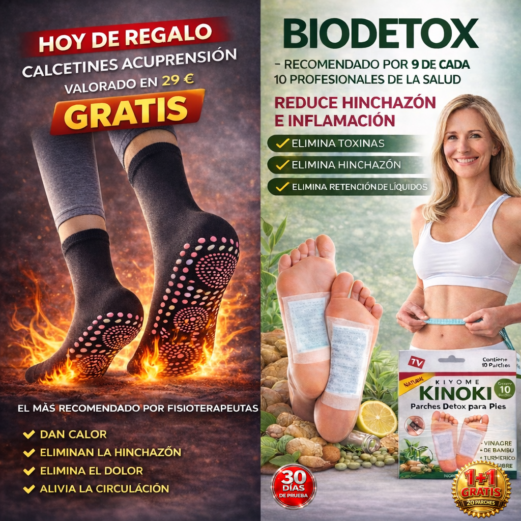 1+1 GRATIS | Biodetox™  - El único tratamiento que elimina las toxinas y la hinchazón de forma natural , sin quimicos y sin efectos secundarios ( incluye calcetines de acupresión GRATIS)