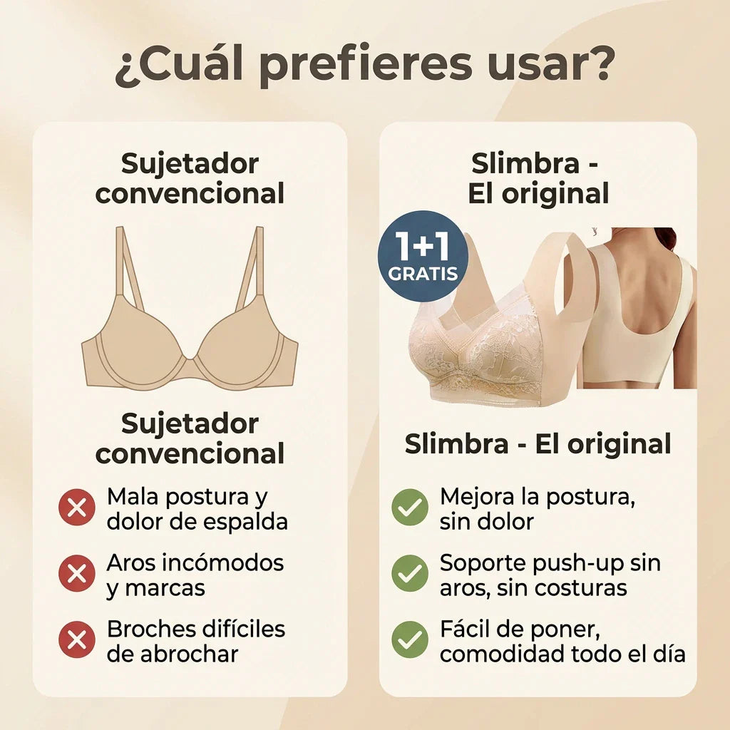 1+1 GRATIS | Slimbra™ - El primer sujetador con tecnologia slim con el que recuperaras tu postura de hace 5 años y te olvidarás del dolor