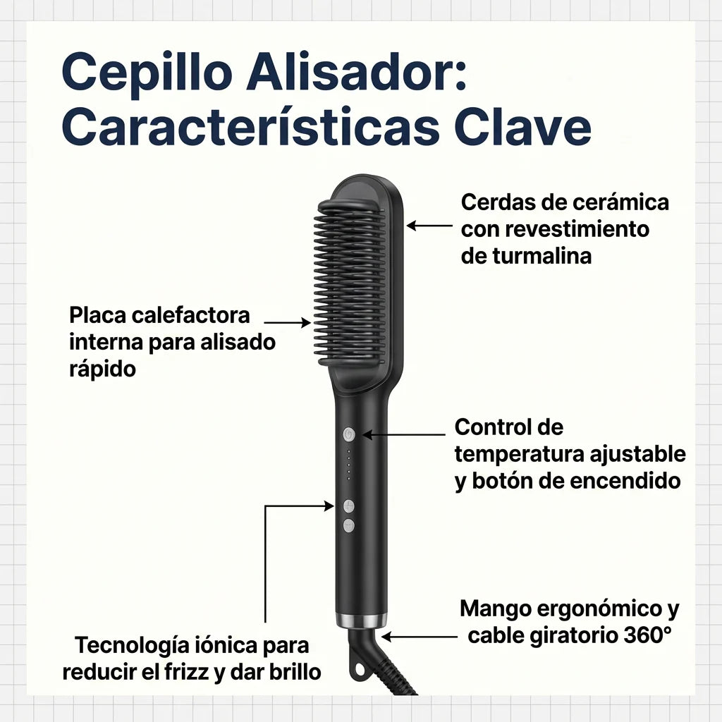 Cepillo Alisador Inteligente HairPro™ - El primer alisador-ondulador 3 en 1 con tecnologia iónica con el que tendrás un peinado de peluquería sin depender de nadie. (Hoy aceite esencial de colágeno GRATIS).