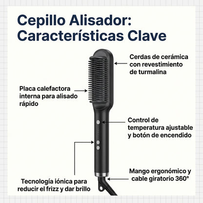 Cepillo Alisador Inteligente HairPro™ - El primer alisador-ondulador 3 en 1 con tecnologia iónica con el que tendrás un peinado de peluquería sin depender de nadie. (Hoy aceite esencial de colágeno GRATIS).