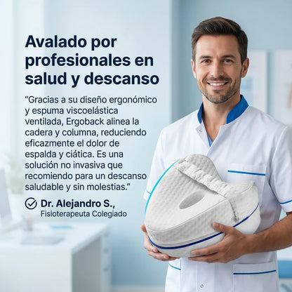 Almohada ErgoBack™ - La primera almohada viscoelástica con tecnología curve que elimina el dolor de espalda y alivia tu ciáticia desde la primera noche. (Hoy incluye GRATIS plantillas ortopédicas de gel talla adaptable)