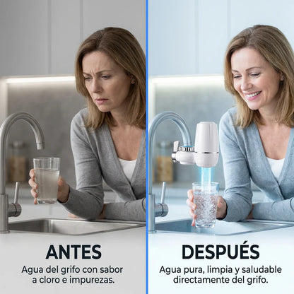 Purify Original™ - Asegurate que el agua que usa diariamente esta libre de químicos e impurezas. (El filtro incluido GRATIS cubre 6 meses completo + Instalación universal para cualquier grifo)