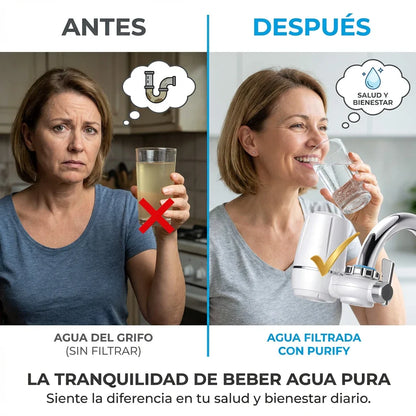 Purify Original™ - Asegurate que el agua que usa diariamente esta libre de químicos e impurezas. (El filtro incluido GRATIS cubre 6 meses completo + Instalación universal para cualquier grifo)