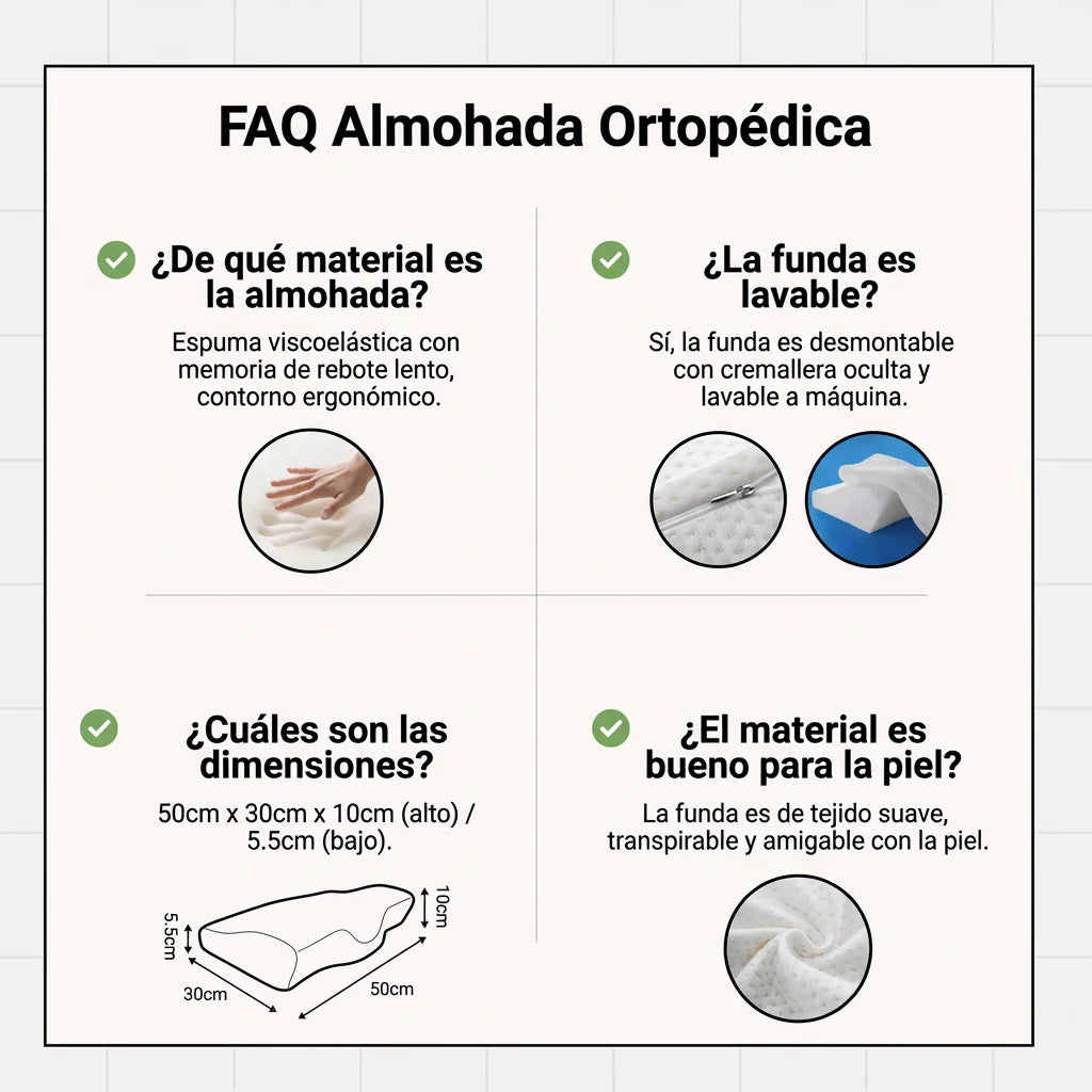 Ergosleep™ - La primera almohada con tecnologia neck que elimina el dolor de cuello gracias a su forma. (HOY INCLUYE FUNDAS DE SATÉN GRATIS).