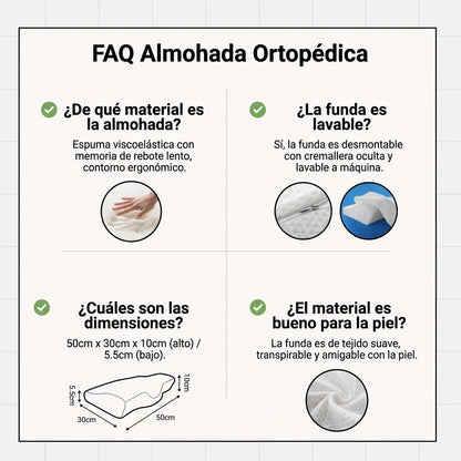 Ergosleep™ - La primera almohada con tecnologia neck que elimina el dolor de cuello gracias a su forma. (HOY INCLUYE FUNDAS DE SATÉN GRATIS).