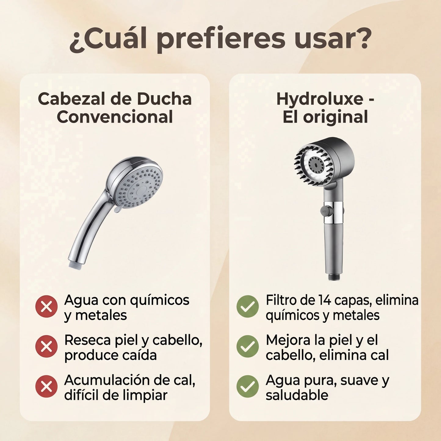 2 x HYDROLUXE ORIGINAL™ - La única ducha que elimina la piel seca y la caida del cabello al 100% gracias a su filtro de 14 capas  (Incluye dos filtros GRATIS) l.e