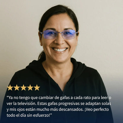 Gafas Blu Progresivas Inteligentes™ - Visión de cerca, intermedia y lejos en una sola gafa (No necesita graduación, incluye funda de cuero y PRUEBA GARANTIZADA de 30 DÍAS)a.t