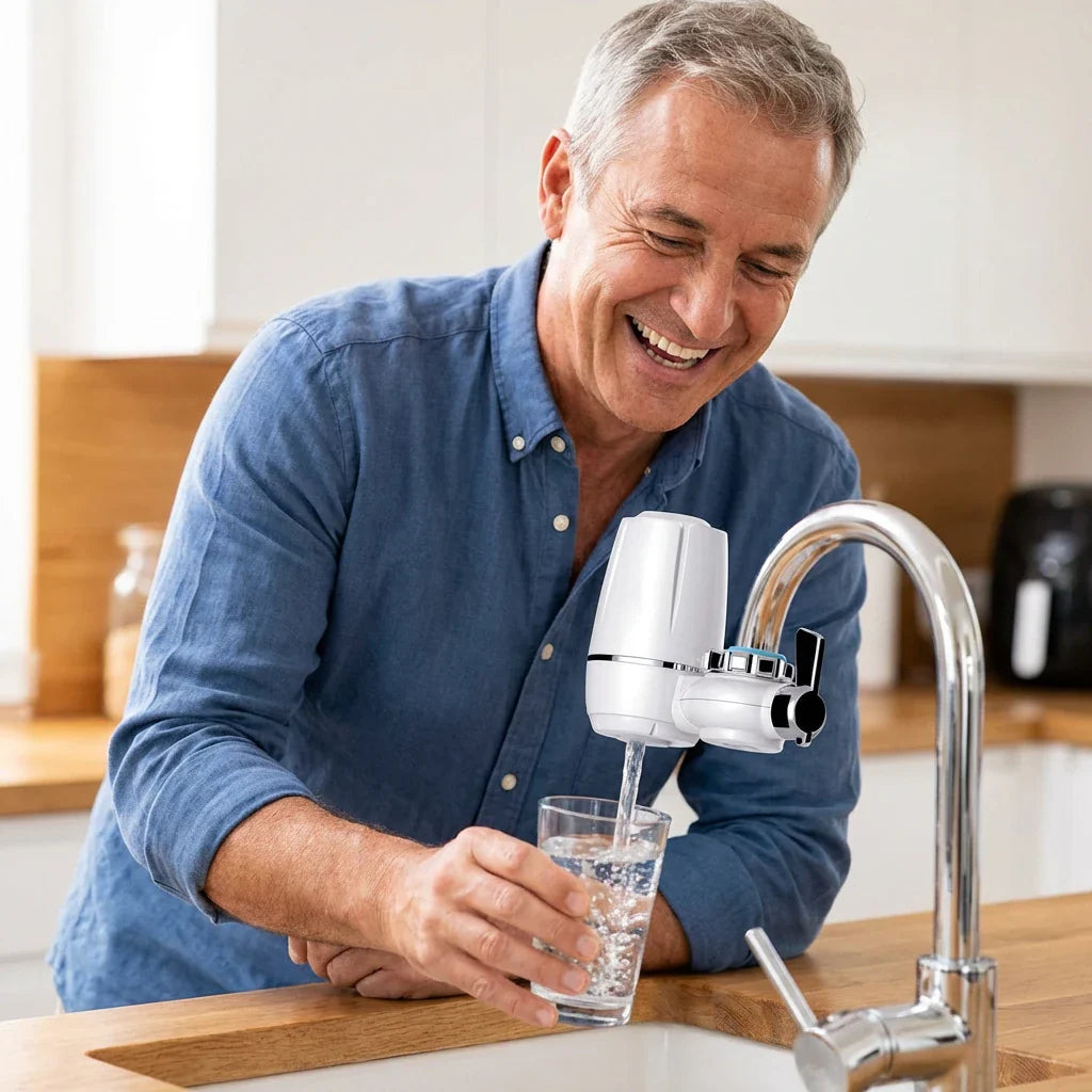 Purify Original™ - Asegurate que el agua que usa diariamente esta libre de químicos e impurezas. (El filtro incluido GRATIS cubre 6 meses completo + Instalación universal para cualquier grifo)