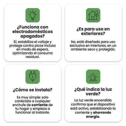 1 + 1 GRATIS | PowerSAVE™ - Elimina los picos de tensión y ahorra en la factura de la luz. *No tienes que hacer mantenimiento.