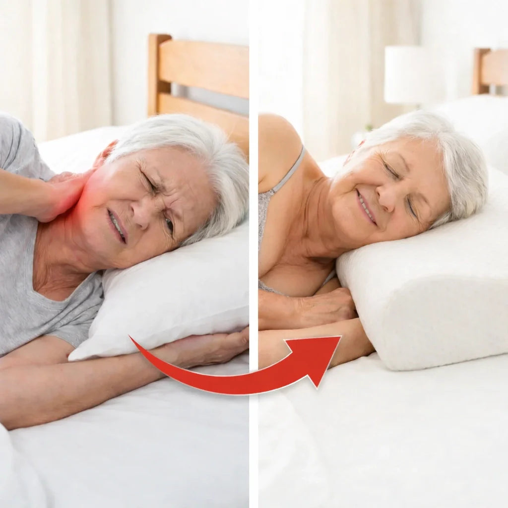 Ergosleep™ - La primera almohada con tecnologia neck que elimina el dolor de cuello gracias a su forma. (HOY INCLUYE FUNDAS DE SATÉN GRATIS).
